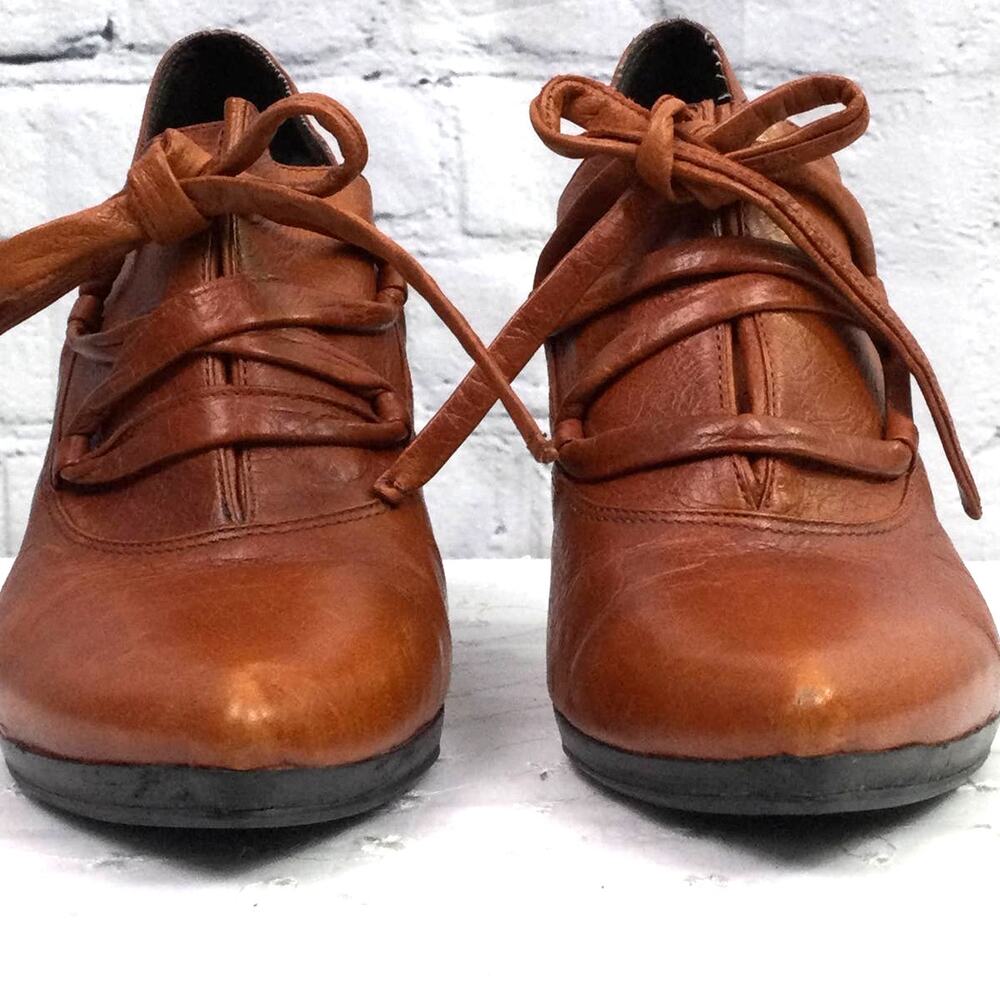 One of 2 Dark Academia Whimsigoth Steampunk Lace Up Pointed Toe Shoe 39 - Picture 2 of 13